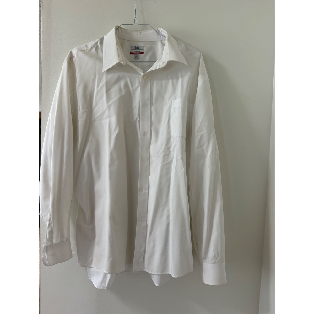 Croft & Barrow Dress Shirt Mens 18.5 36/37 White Good Classic Fit Easy Care